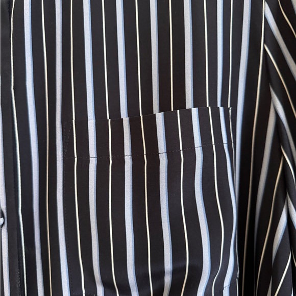 CO 100% Silk Striped Blouse Shirt - XL - Picture 3 of 6